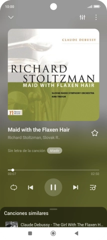 Pulsa la flecha hacia la derecha para ir al archivo de música siguiente.