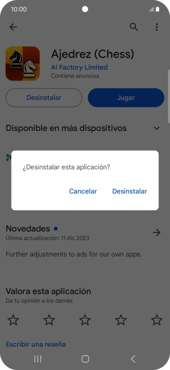 Pulsa Desinstalar.