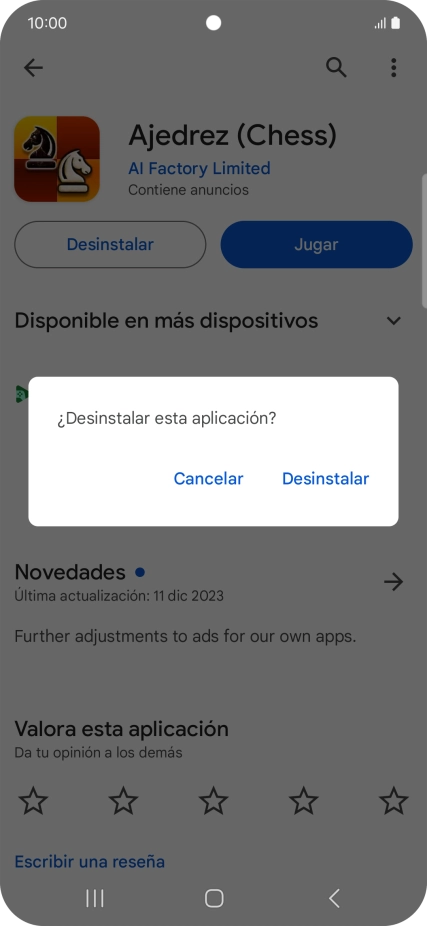 Pulsa Desinstalar.