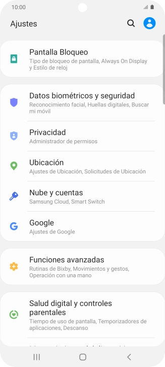 Pulsa Nube y cuentas.