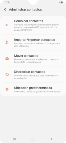 Pulsa Importar/exportar contactos.