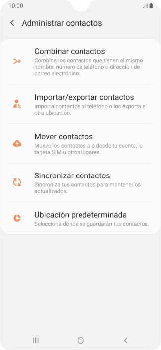 Pulsa Importar/exportar contactos.
