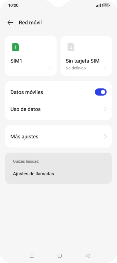 Pulsa el nombre de la tarjeta SIM.