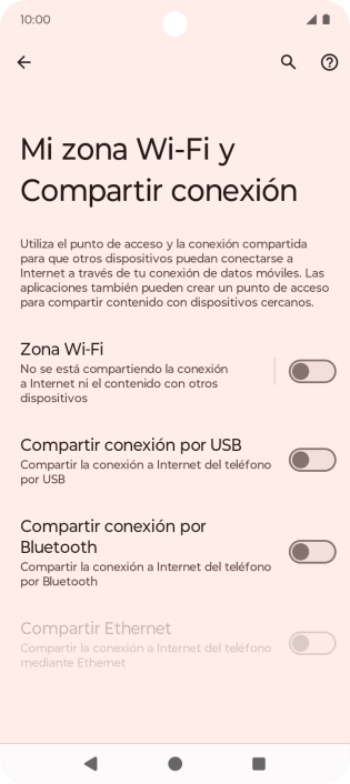 Pulsa Zona Wi-Fi.