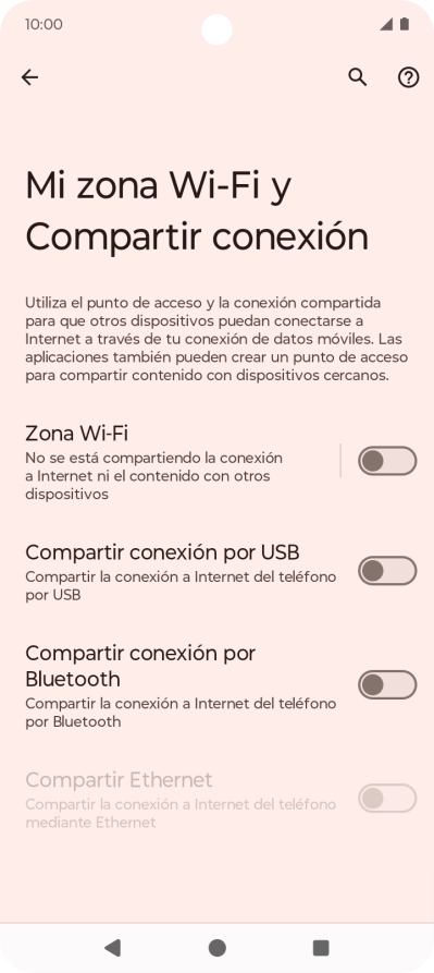 Pulsa Zona Wi-Fi.