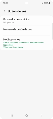 Pulsa Número de buzón de voz.