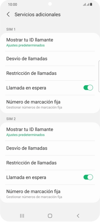 Pulsa Número de marcación fija bajo la tarjeta SIM deseada.