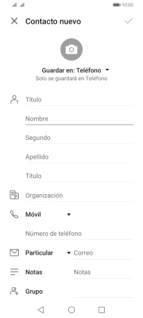 Pulsa Nombre e introduce el nombre deseado.