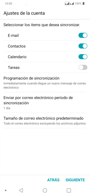 Si aparece en la pantalla esta imagen, tu cuenta de correo electrónico ha sido reconocida y configurada automáticamente. Sigue las indicaciones de la pantalla para introducir más información y terminar la configuración.