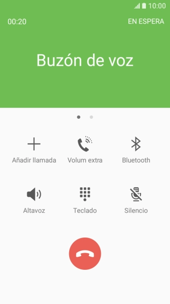 Pulsa el icono de finalizar llamada.