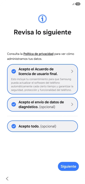 Pulsa Siguiente.