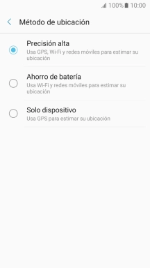 Si seleccionas Precisión alta, el teléfono podrá encontrar tu posición exacta con ayuda de los satélites GPS, la red móvil y una red wifi cercana. El GPS por satélite requiere vista libre al cielo.