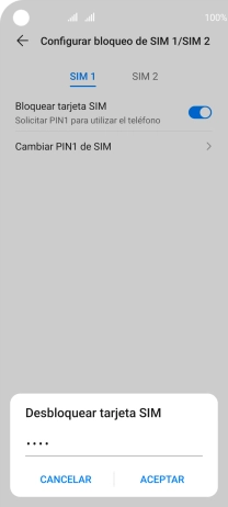Introduce tu código PIN y pulsa ACEPTAR.