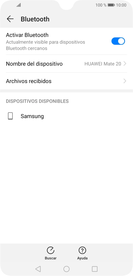 Pulsa el dispositivo Bluetooth deseado y sigue las indicaciones de la pantalla para vincular el dispositivo al teléfono.