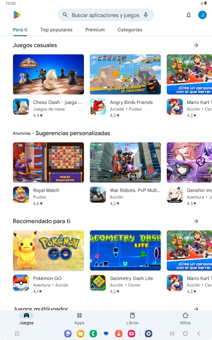 Pulsa en el campo de búsqueda.