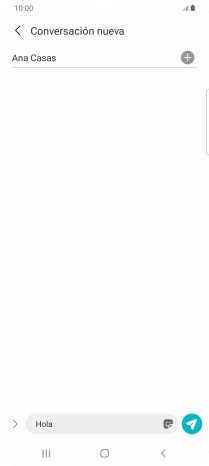 Pulsa el icono de envío cuando termines de escribir el mensaje corto.