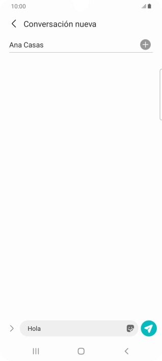 Pulsa el icono de envío cuando termines de escribir el mensaje corto.