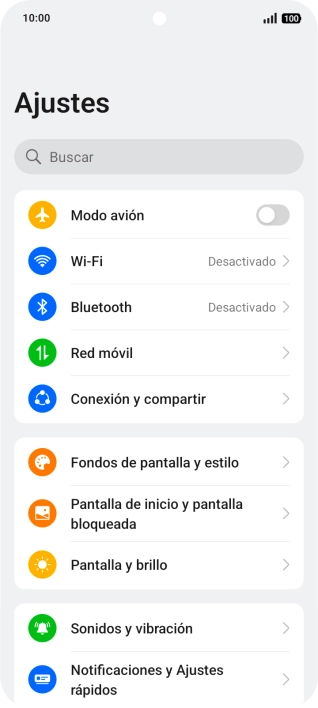 Pulsa Conexión y compartir.