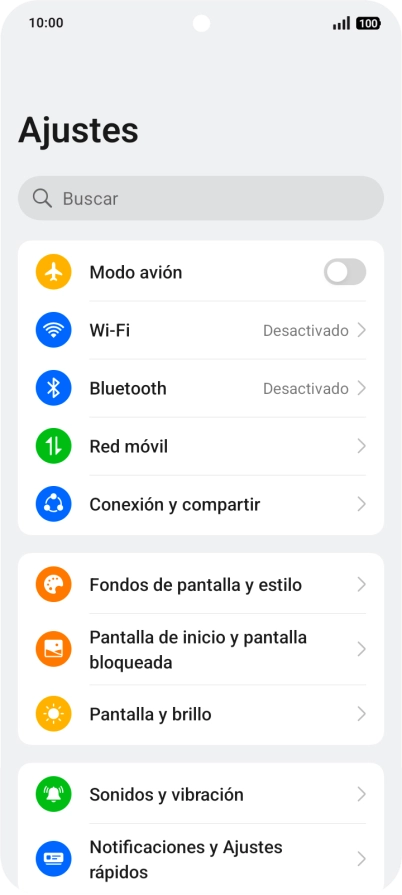 Pulsa Conexión y compartir.