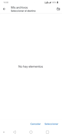 Si deseas crear una nueva carpeta, pulsa el icono de nueva carpeta y sigue las indicaciones de la pantalla para crearla.