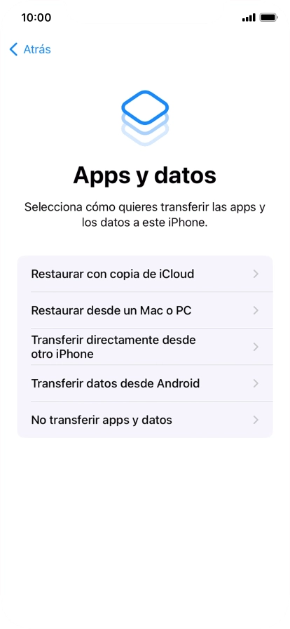 Puedes transferir el contenido de otro teléfono Android cuando el teléfono se activa antes de utilizarlo por primera vez y cuando lo restableces. Cuando aparece esta imagen de pantalla, el teléfono está listo para la transferencia de contenido desde otro teléfono Android.