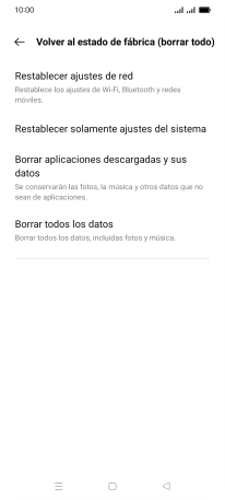 Pulsa Borrar todos los datos.