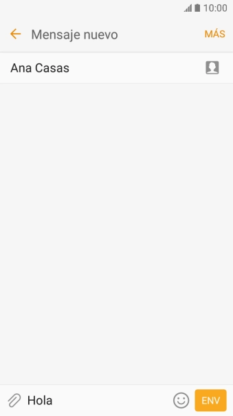 Pulsa ENV cuando termines de escribir el mensaje corto.