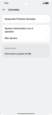 Pulsa Ajustes relacionados con el operador.