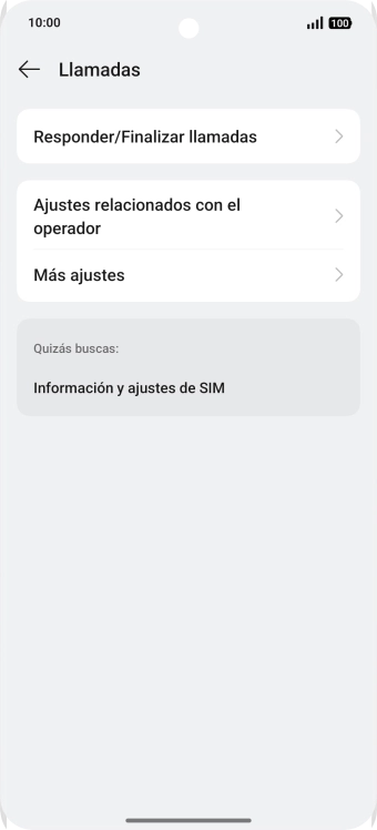 Pulsa Ajustes relacionados con el operador.