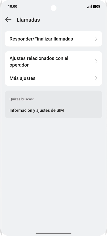 Pulsa Ajustes relacionados con el operador.