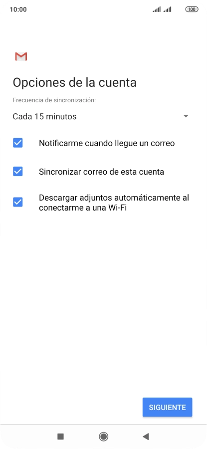 Si aparece en la pantalla esta imagen, tu cuenta de correo electrónico ha sido reconocida y configurada automáticamente. Sigue las indicaciones de la pantalla para introducir más información y terminar la configuración. Si aparece en la pantalla esta imagen, tu cuenta de correo electrónico ha sido reconocida y configurada automáticamente. Sigue las indicaciones de la pantalla para introducir más información y terminar la configuración.