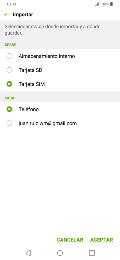 Pulsa Teléfono.