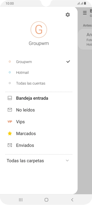Pulsa la cuenta de correo electrónico deseada.