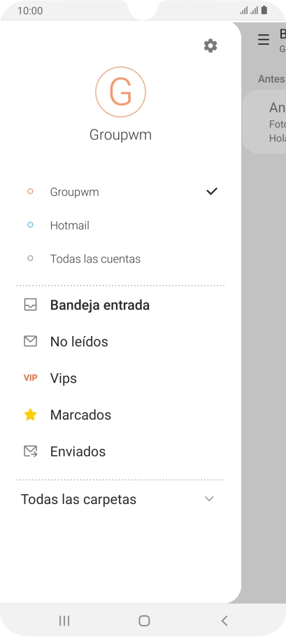 Pulsa la cuenta de correo electrónico deseada.