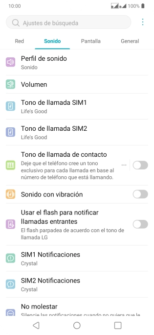 Pulsa Tono de llamada ‹SIM›.