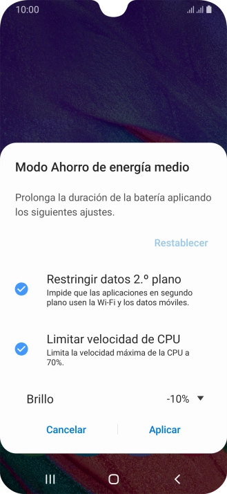 Pulsa los ajustes deseados.
