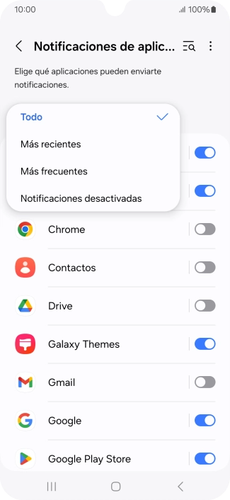 Pulsa el ajuste deseado.