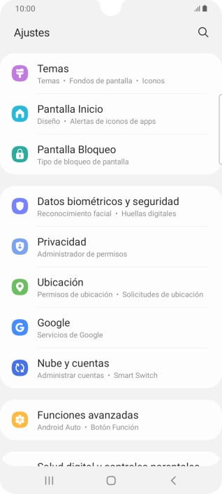 Pulsa Nube y cuentas.