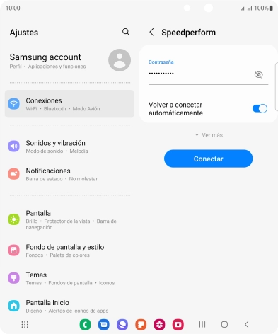 Introduce la contraseña de la red wifi y pulsa Conectar.