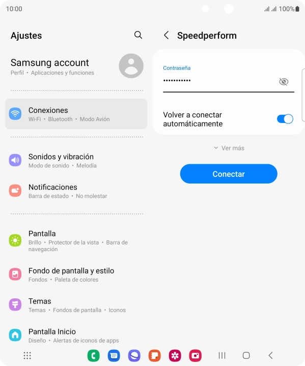 Introduce la contraseña de la red wifi y pulsa Conectar.