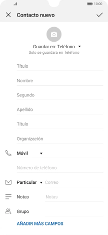 Pulsa Nombre e introduce el nombre deseado.