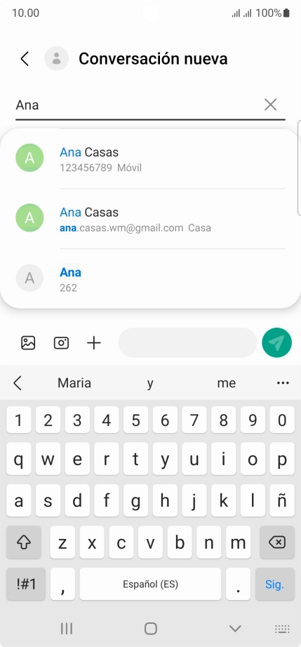Pulsa el contacto deseado.