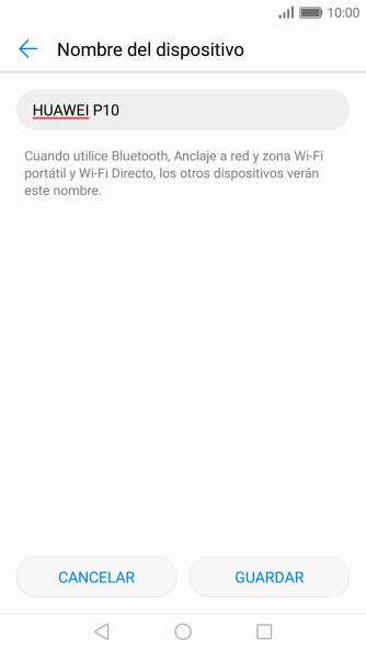 Introduce el nombre deseado de la conexión wifi y pulsa GUARDAR.