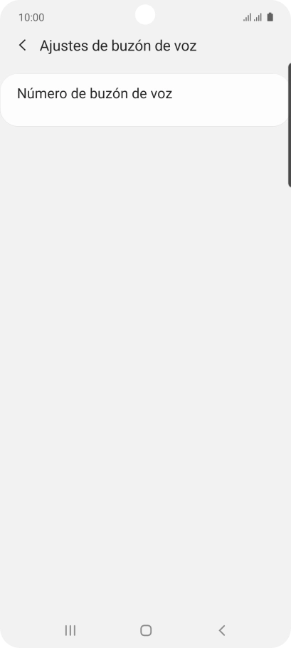 Pulsa Número de buzón de voz.