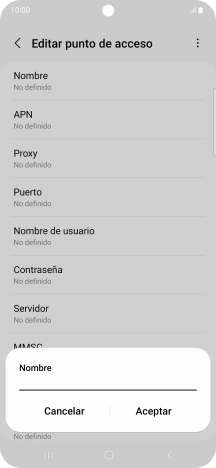 Introduce Vodafone Internet y pulsa Aceptar.