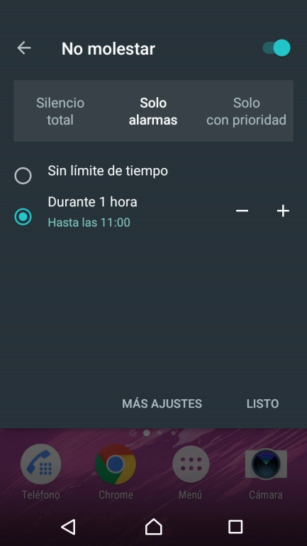 Pulsa LISTO para activar el modo silencioso. Pulsa LISTO para activar el modo silencioso.
