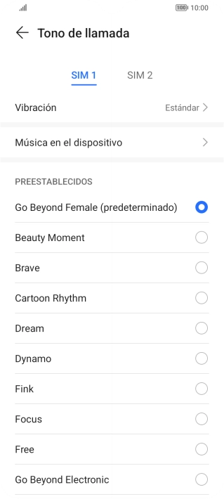 Pulsa los timbres de llamada deseados para escucharlos.