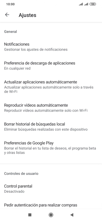 Pulsa Actualizar aplicaciones automáticamente.