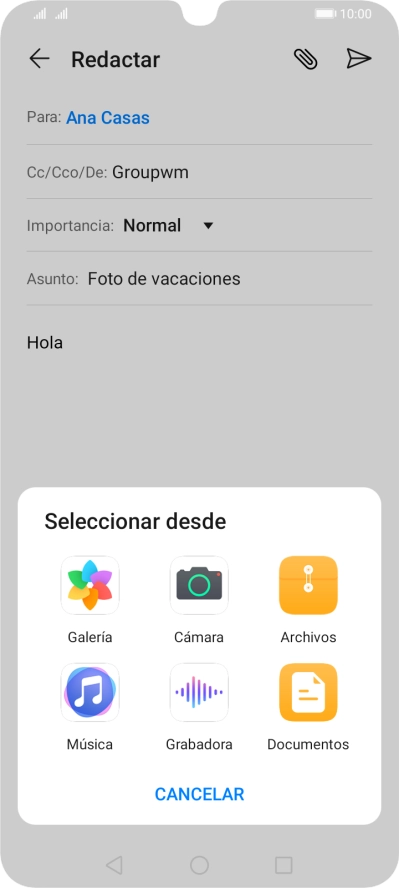 Pulsa Archivos y desplázate a la carpeta deseada.