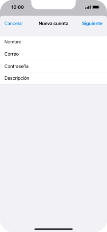 Pulsa Descripción e introduce el nombre de la cuenta de correo electrónico.